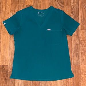 FIGS Hunter Green Caterina One Pocket Scrub Top